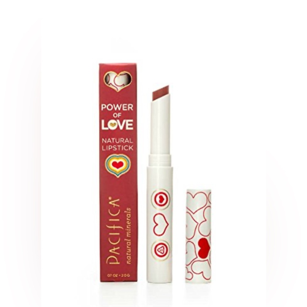 Pacifica Power of Love Natural Lipstick in Nudie Red. Vegan & Cruelty Free